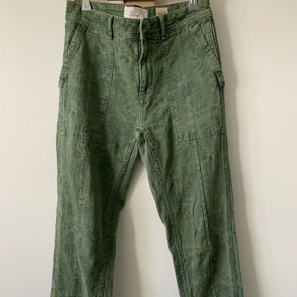 Anthropologie Green Straight Leg Jeans